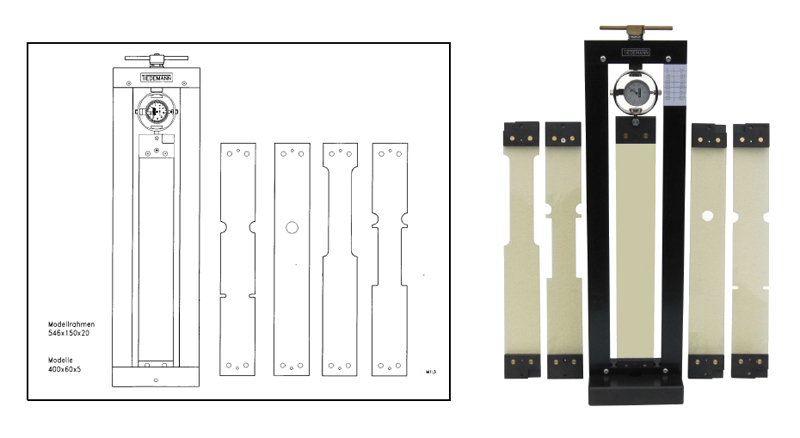 Zugbelastungsrahmen mit Ringkraftmesser und fünf Modellen